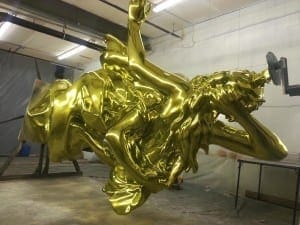 Gold Statue on the rotisserie